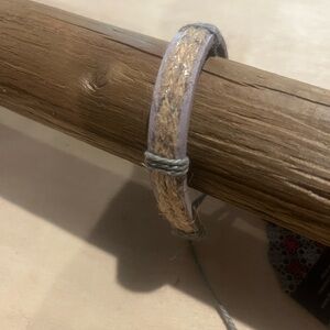Natural Fiber and Gray Bracelet